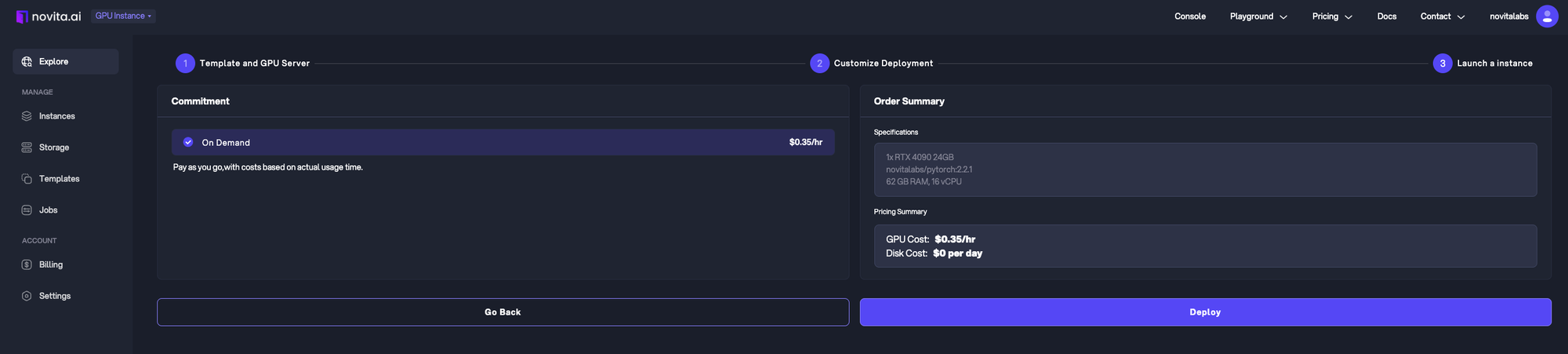 Launch an instance