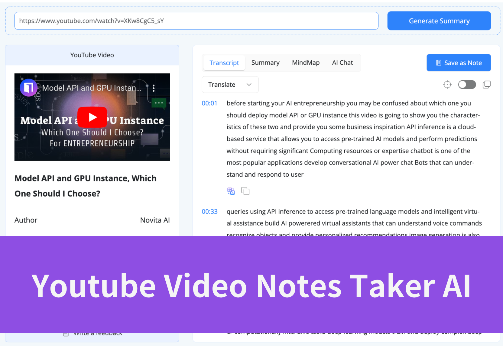 Youtube Video Notes Taker AI